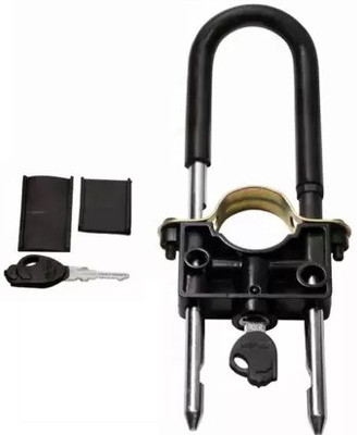 Bullkartzone Bike Front Shocker U-Type Anti Theft Wheel Lock For Bajaj Discover 100 M Safety Locks Wheel Lock(Black, Steel)