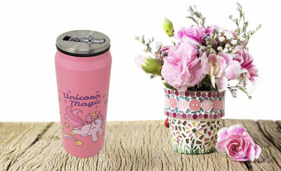 FATFISH 500 ml Aluminium Sipper(Pack of 2, Pink)