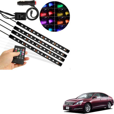 SEMAPHORE 4pcs 48 LED DC 12V Music Car Strip Car Interior Under Dash Lighting Kit with Sound Active Function and Wireless Remote Control For Nissan Teana Car Fancy Lights(Multicolor) SEMAPHORE 4pcs 48 LED DC 12V Music Car Strip Car Interior Under Dash Lighting Kit with Sound Active Function and Wireless Remote Control For Nissan Teana Car Fancy Lights(Multicolor)