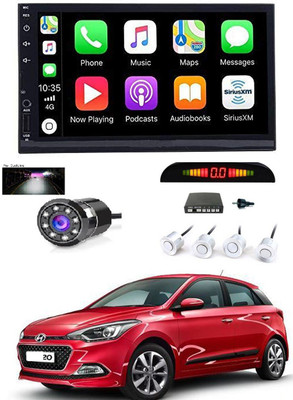 RKPSP 7 INCH Full Double Din Car Screen Stereo Media Player Audio Video Touch Screen Stereo Full HD with MP3/MP4/MP5/USB/FM Player/WiFi/Bluetooth & Mirror Link with Back Rear Camera & White Sensor For i20 Elite Car Stereo(Double Din)