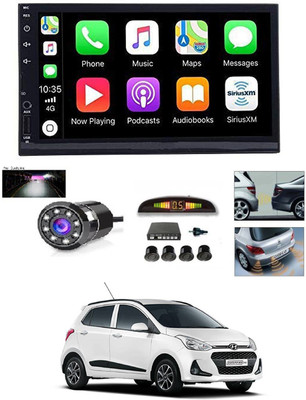 AYW 7 INCH Full Double Din Car Screen Stereo Media Player Audio Video Touch Screen Stereo Full HD with MP3/MP4/MP5/USB/FM Player/WiFi/Bluetooth & Mirror Link with Back Rear Camera & Black Sensor For Grand i10 Car Stereo(Double Din)