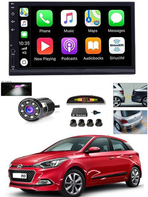 MATIES 7 INCH Full Double Din Car Screen Stereo Media Player Audio Video Touch Screen Stereo Full HD with MP3/MP4/MP5/USB/FM Player/WiFi/Bluetooth & Mirror Link with Back Rear Camera & Black Sensor For i20 Elite Car Stereo(Double Din)