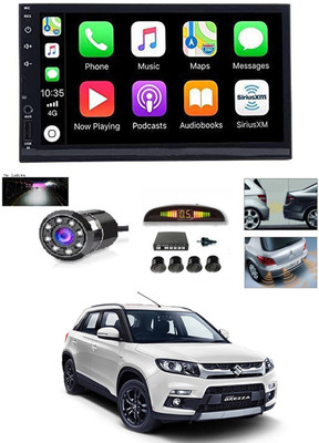 MATIES 7 INCH Full Double Din Car Screen Stereo Media Player Audio Video Touch Screen Stereo Full HD with MP3/MP4/MP5/USB/FM Player/WiFi/Bluetooth & Mirror Link with Back Rear Camera & Black Sensor For Breeza Car Stereo(Double Din)