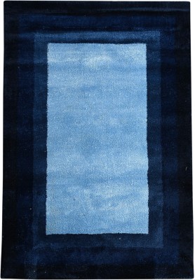 Saral Home Blue Cotton Carpet(4 ft,  X 6 ft, Rectangle)
