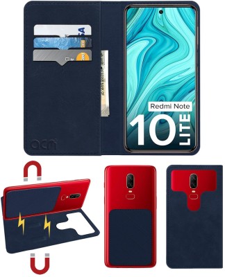 ACM Flip Cover for Redmi Note 10 Lite(Blue, Cases with Holder, Pack of: 1)