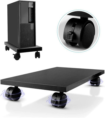 UniAart CPU Stand Computer Tower Stand Holder with Locking Caster Wheels CPU Holder Mobile Computer Desktop Floor Stand Under Home Office Desk (Brown) CPU Holder(Wooden)