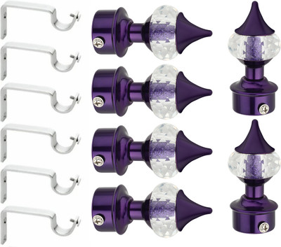 Ghazian Purple Curtain Knobs, Rod Rail Bracket Metal(Pack of 12)