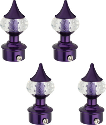 Ghazian Purple Curtain Knobs, Rod Rail Bracket Metal(Pack of 4)