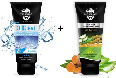 THE MENSHINE COMBO KIT OF OIL CLEAR ICY FACE WASH & ALOEVERA UBTAN FACE WASH Face Wash(200 g)