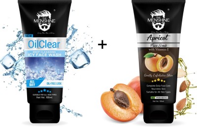 THE MENSHINE COMBO KIT OF OIL CLEAR ICY FACE WASH & APRICOT FACE SCRUB Face Wash(100 g)