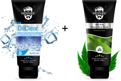THE MENSHINE COMBO KIT OF OIL CLEAR ICY FACE WASH & NEEM FACE WASH Face Wash(200 g)