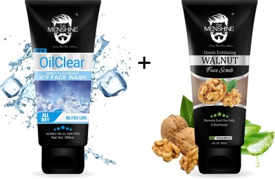 THE MENSHINE COMBO KIT OF OIL CLEAR ICY FACE WASH & WALNUT FACE SCRUB Face Wash(2 g)