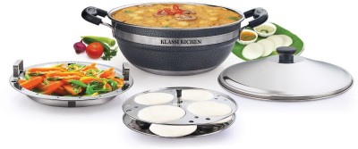 Klassi Kichen Stainless Steel 2 IN 1 MULTI KADAI Standard Idli Maker Induction & Standard Idli Maker(3 Plates , 6 Idlis )