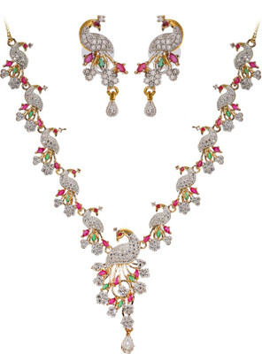 Divastri Alloy Gold-plated Multicolor Jewellery Set(Pack of 3)