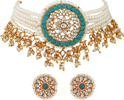 Shining Diva Alloy Gold-plated Multicolor Jewellery Set(Pack of 1)