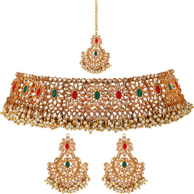 Shining Diva Alloy Gold-plated Multicolor Jewellery Set(Pack of 1)