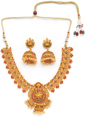 Shining Diva Alloy Gold-plated Multicolor Jewellery Set(Pack of 1)