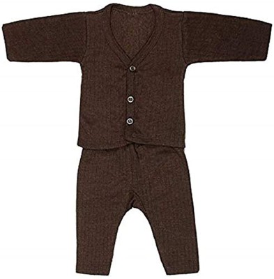 Vaquita Top - Pyjama Set For Baby Boys & Baby Girls(Brown, Pack of 1)