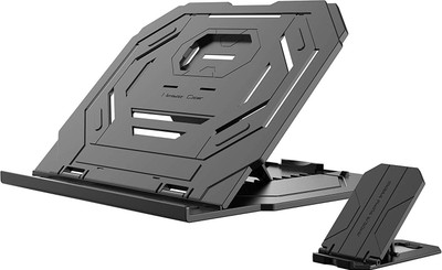TARKAN 360° Rotating Multi Angle Ventilated Stand for All 12 to 15.6 Inch Laptops Notebook MacBook Air Pro with Mobile Holder (Black) 360° Rotating Multi Angle Ventilated Stand Plastic Desk Stand Laptop Stand with Adjustable Height Compatible with Universal Laptops(Black)