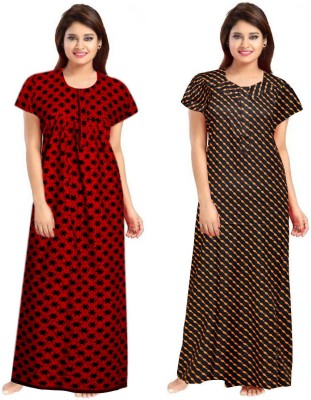 Cauchy Women Nighty Set(Multicolor)