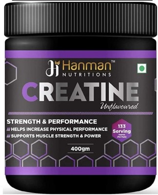 Hanman Nutritions Creatine Monohydrate 400gm (Unflavoured, 400 G, 133 Servings) Creatine(400 g, Unflavoured)