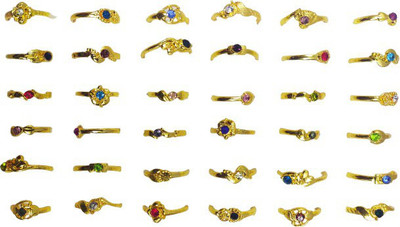 S Mark Smark Multi Designed gold Color Ring for women and men (30Pcz)(Mixed Size) Metal Ring Set