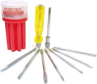 FOSTER FSDS - 09 Screwdriver Line Tester Combo Combination Screwdriver Set(Pack of 9)