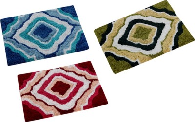 AAZEEM Cotton Door Mat(Multicolor, Medium, Pack of 3)