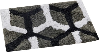 AAZEEM Cotton Door Mat(Grey, Medium)