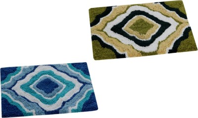 AAZEEM Cotton Door Mat(Multicolor, Medium, Pack of 2)