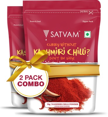 Satvam Kashmiri Chilly Powder (2 × 1 KG)|(Pack of 2)(2 x 1 kg)