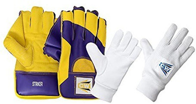 CW Striker Wicket Keeping Gloves With Padded Wicket Keeping Inners Combo Wicket Keeping Gloves(Yellow)