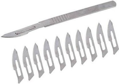 ARINEO 1 SET OF 10PCS. 23 NO. CARBON STEEL SCALPEL SURGICAL BLADES + 4 NO. B.P. HANDLE Surgical Scalpel (Pack of 11) Surgical Scalpel(Pack of 11)