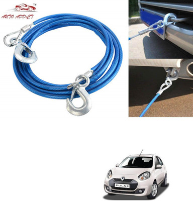 AuTO ADDiCT Car Towing Rope Steel Tow Cable 1 pc (6000kg,10mm,4mtrs) For Renault Pulse 4 m Towing Cable(Steel, 6000 kg Pull Capacity)