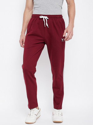 Adobe Solid Men Maroon Track Pants