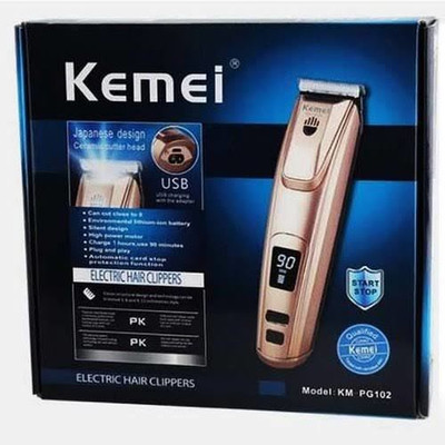 Kemei KM-PG102 LED Display Hair Clipper Lithium-ion Battery Hair Trimmer USB/Adapter Charge With Headlight Runtime: 90 min Trimmer for Men…