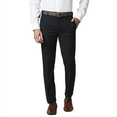 PARK AVENUE Slim Fit Men Dark Blue Trousers