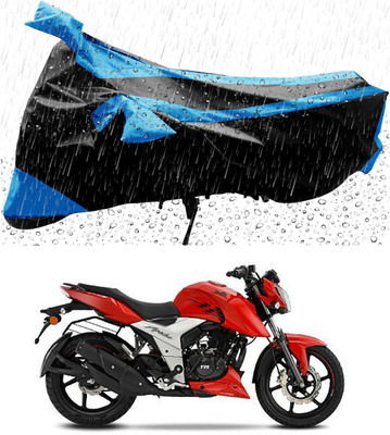 APNEK Two Wheeler Cover for TVS(Apache RTR 160 4V, Blue, Black)
