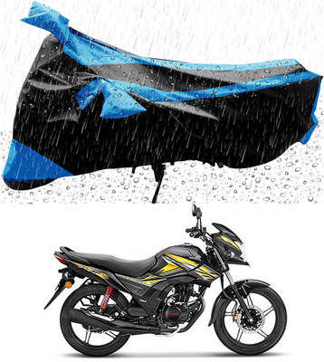 AutoRash Two Wheeler Cover for Honda(CB Shine SP, Blue, Black)