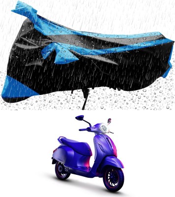 AUTOGARH Two Wheeler Cover for Bajaj(Chetak, Blue, Black)