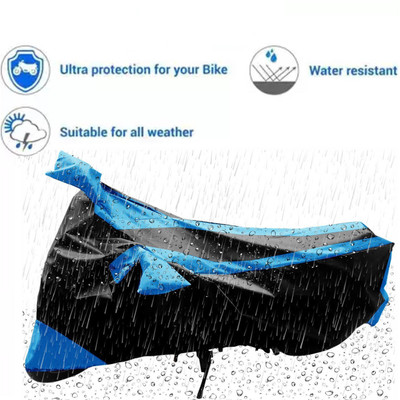 THE REAL ARV Waterproof Two Wheeler Cover for Royal Enfield(Thunderbird 350, Blue, Black)