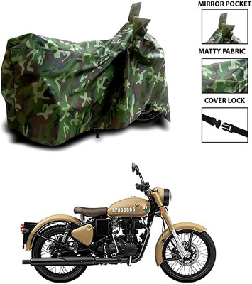 CARFAB Waterproof Two Wheeler Cover for Royal Enfield(Classic 350 Signals, Multicolor)