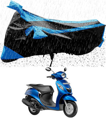 THE REAL ARV Two Wheeler Cover for Yamaha(Fascino, Blue, Black)