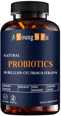 Young N Fit Probiotic Supplement 30 Billion Cfu with 16 & Prebiotics Capsules (YNF34)Premium(30 Capsules)