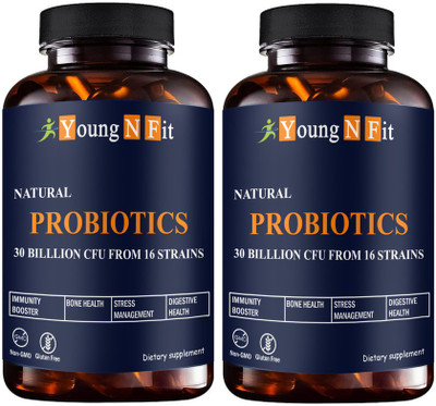 Young N Fit Probiotic Supplement 30 Billion Cfu with 16 & Prebiotics Capsules (YNF126)Premium(2 x 60 Capsules)