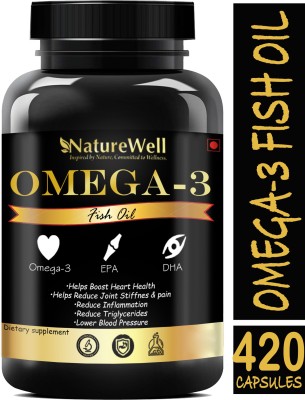 Naturewell Fish Oil (Double Strength) Omega 3 Fatty Acids with EPA 360 mg DHA 240 mg (420N)(7 x 60 No)