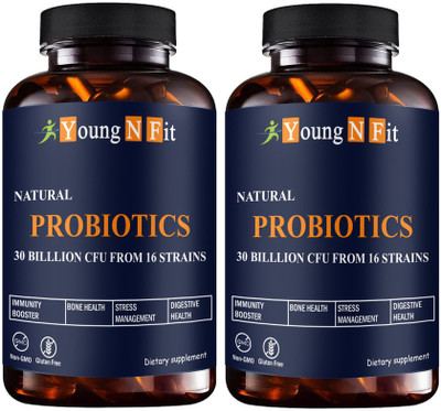 Young N Fit Probiotic Supplement 30 Billion Cfu with 16 & Prebiotics Capsules (YNF126)Ultra(2 x 60 Capsules)