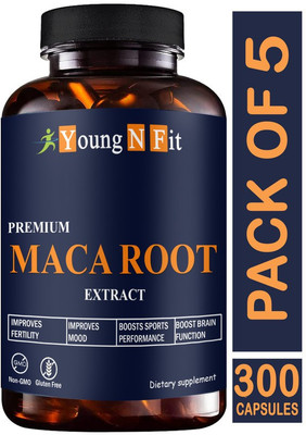 Young N Fit Nutrition Maca Root Capsules Enriched with Maca Root Extract for Men (YNF259)Ultra(5 x 60 Capsules)
