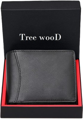 Tree Wood Men Travel, Trendy, Casual, Formal Black Genuine Leather Wallet(9 Card Slots)