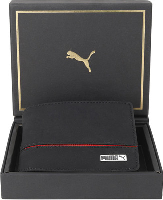 PUMA Men & Women Casual Black Artificial Leather Wallet(6 Card Slots)